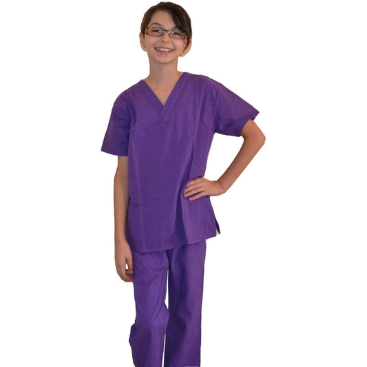 Purple Kids Scrubs for little Doctors and Nurses, Halloween Doctor Costume, Veterinarian, Scientist, Dentist, Personalized Monogram