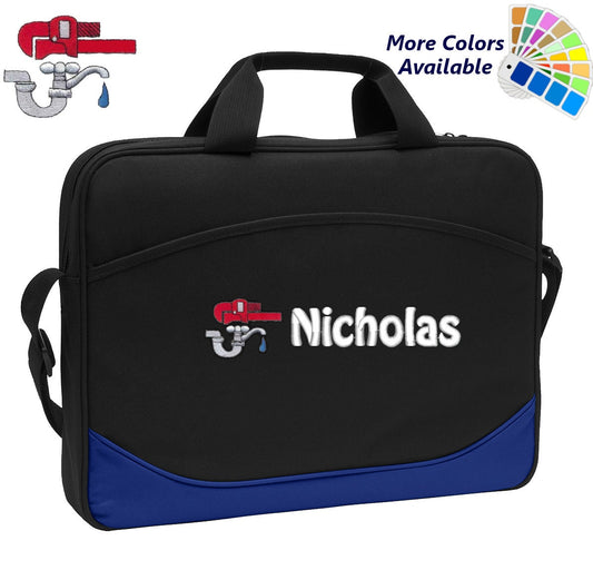 Personalized Computer Laptop Case Plumber Pipe Wrench Embroidery Design with Your Name Perfect Mom Dad Gift