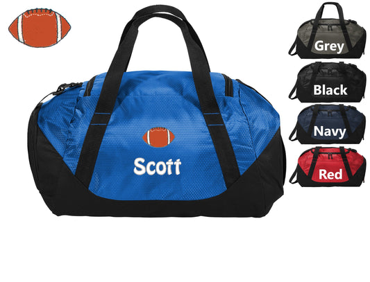 Personalized Sports Team Football Duffel Bag, Gym Bag, Weekend Bag, Groomsmen Gift, School PE, Husband Gift, Embroidered with Name