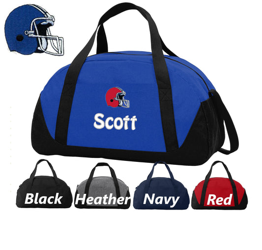 Personalized Kids Football Duffel Bag, Duffle Gym Bag, School PE Bag, Canvas, Embroidered Name, Sports Duffel, School Gift, Student Gift