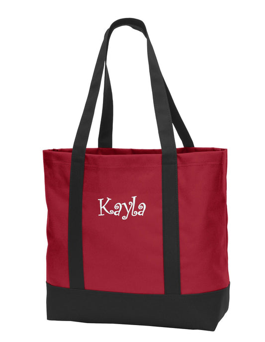 Personalized Red Tote Bag, Custom Tote Bag, Bridesmaid Gift, Bachelorette Party Gift, Teacher, Embroidered Name of Your Choice