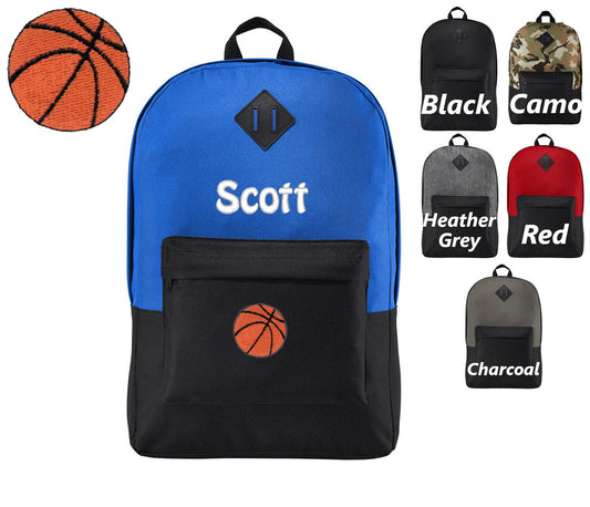 Personalized Kids Basketball Backpack, Embroidered Monogrammed Custom Name, Kids School Gift, Kids Gift, Custom Backpack, Retro Backpack
