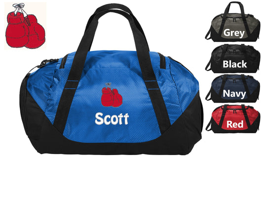 Personalized Sports Team Boxing Duffel Bag, Gym Bag, Weekend Bag, Groomsmen Gift, School PE, Husband Gift, Embroidered with Name