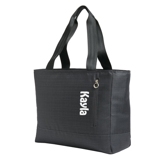 Personalized Womens Laptop Tote Bag, Durable Tweed Polyester, School Bag, Embroidered Custom Name, Bridesmaid Gift, Shoulder Bag