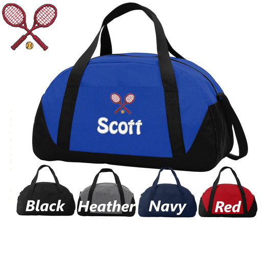 Personalized Kids Tennis Bag, Duffle Gym Bag, School PE Bag, Canvas, Embroidered Name, Sports Duffel, School Gift, Student Gift