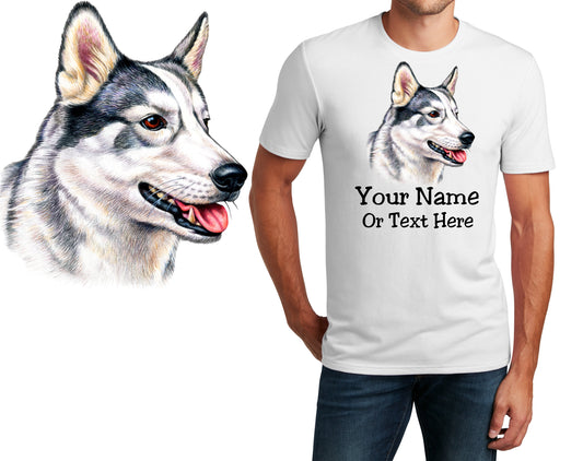 Personalized T-Shirt Husky Dog Design, Sports Shirt, Printed Shirt, Custom Name, Dad Gift, Mom Gift, Unisex Womens Tee