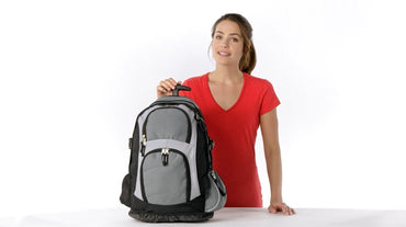 Personalized Rolling Backpack, Inline Skate Wheels, Embroidered Monogrammed Name, Side Pockets, College Student Gift, Large Backpack Handle