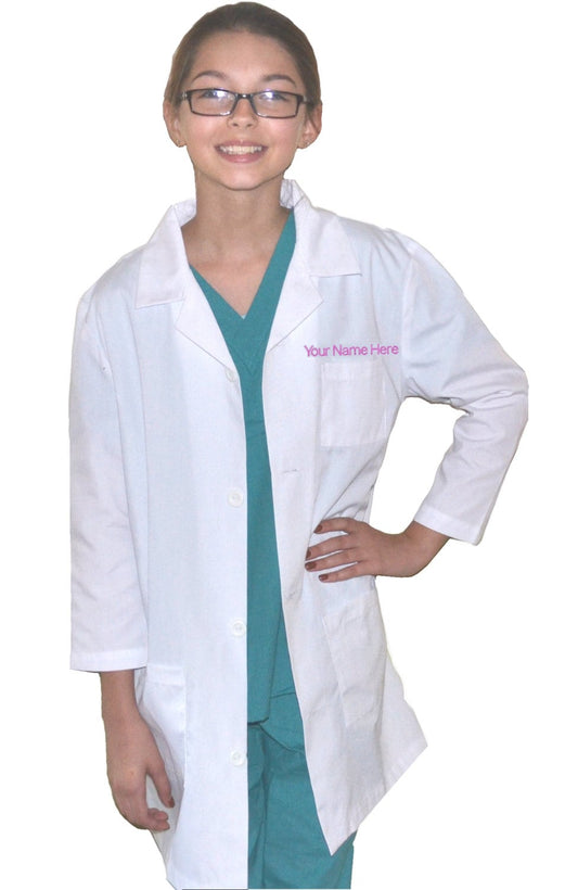 Girls Lab Coat with Personalized Embroidery
