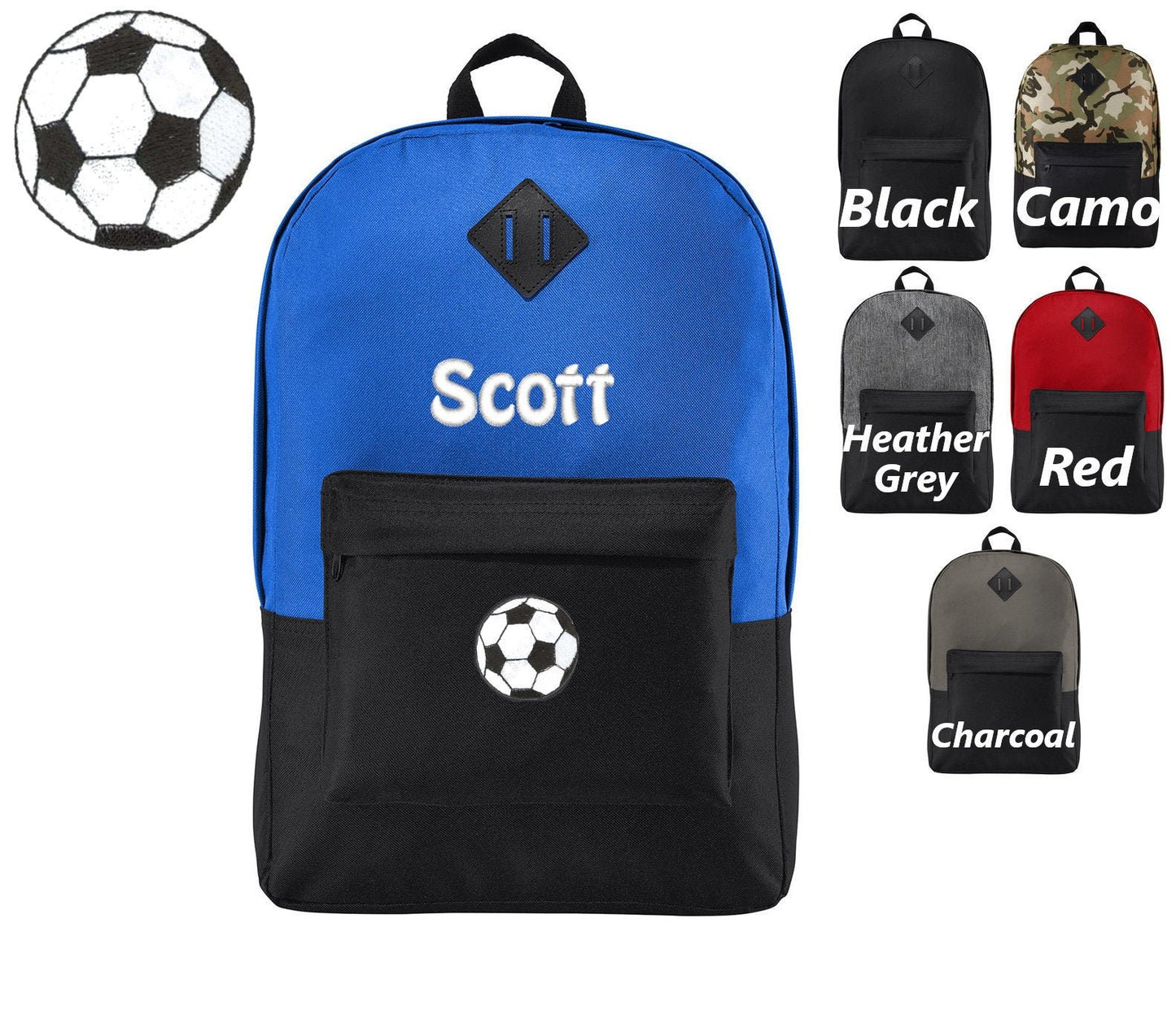 Personalized Kids Soccer Backpack, Embroidered Monogrammed Custom Name, Kids School Gift, Kids Gift, Custom Backpack, Retro Backpack
