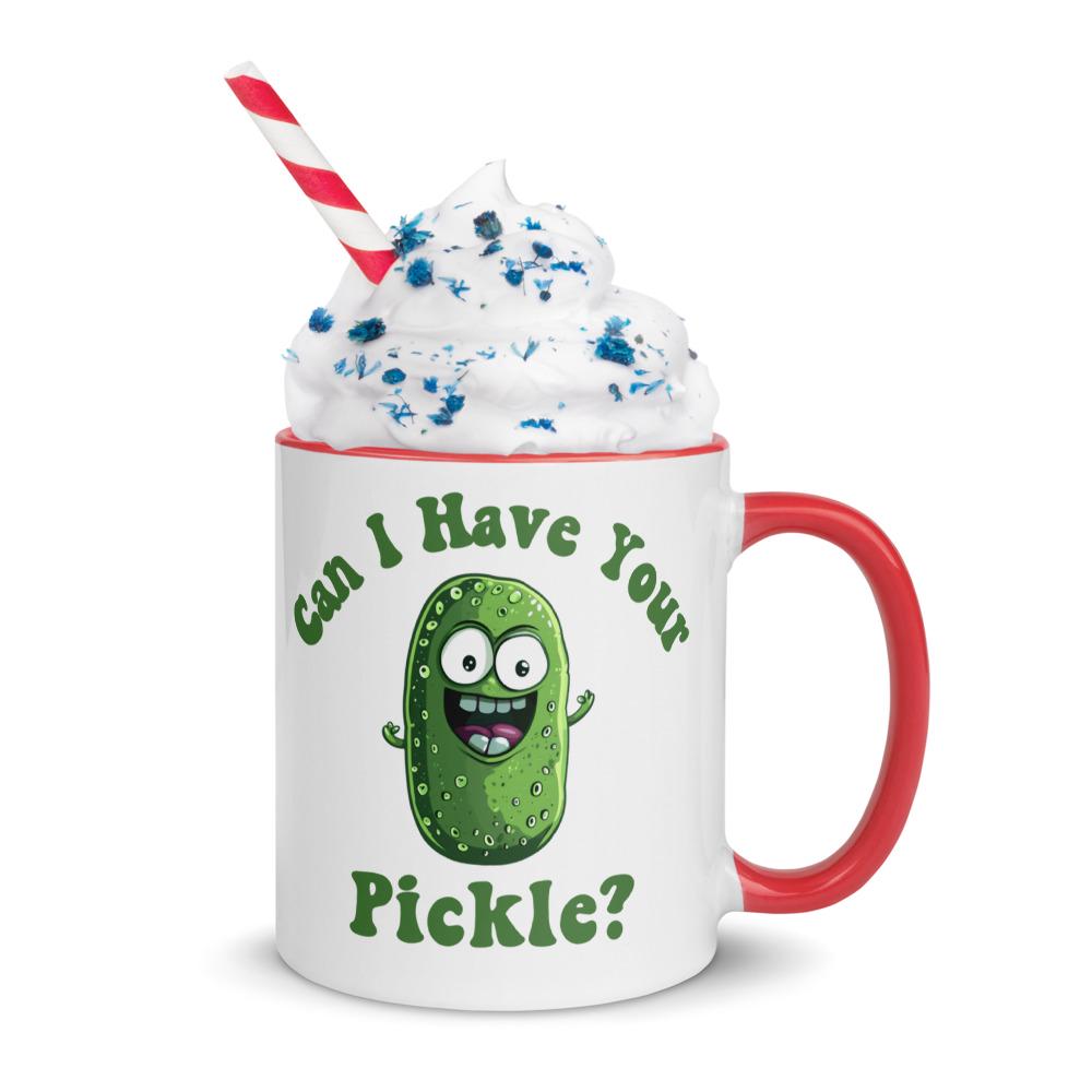 Funny Pickle Mug, Can I Have Your Pickle, Pickle Lover Gift, Green Pickle Cup, Crazy Pickle, Funny Gift