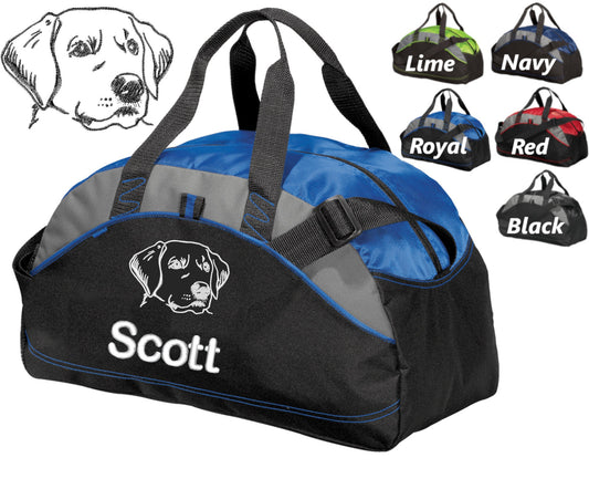 Personalized Dog Duffel Bag, Embroidered Labrador Retriever, Monogrammed Name of your Dog, Perfect Pet Birthday Gift, Owner Groomer Trainer