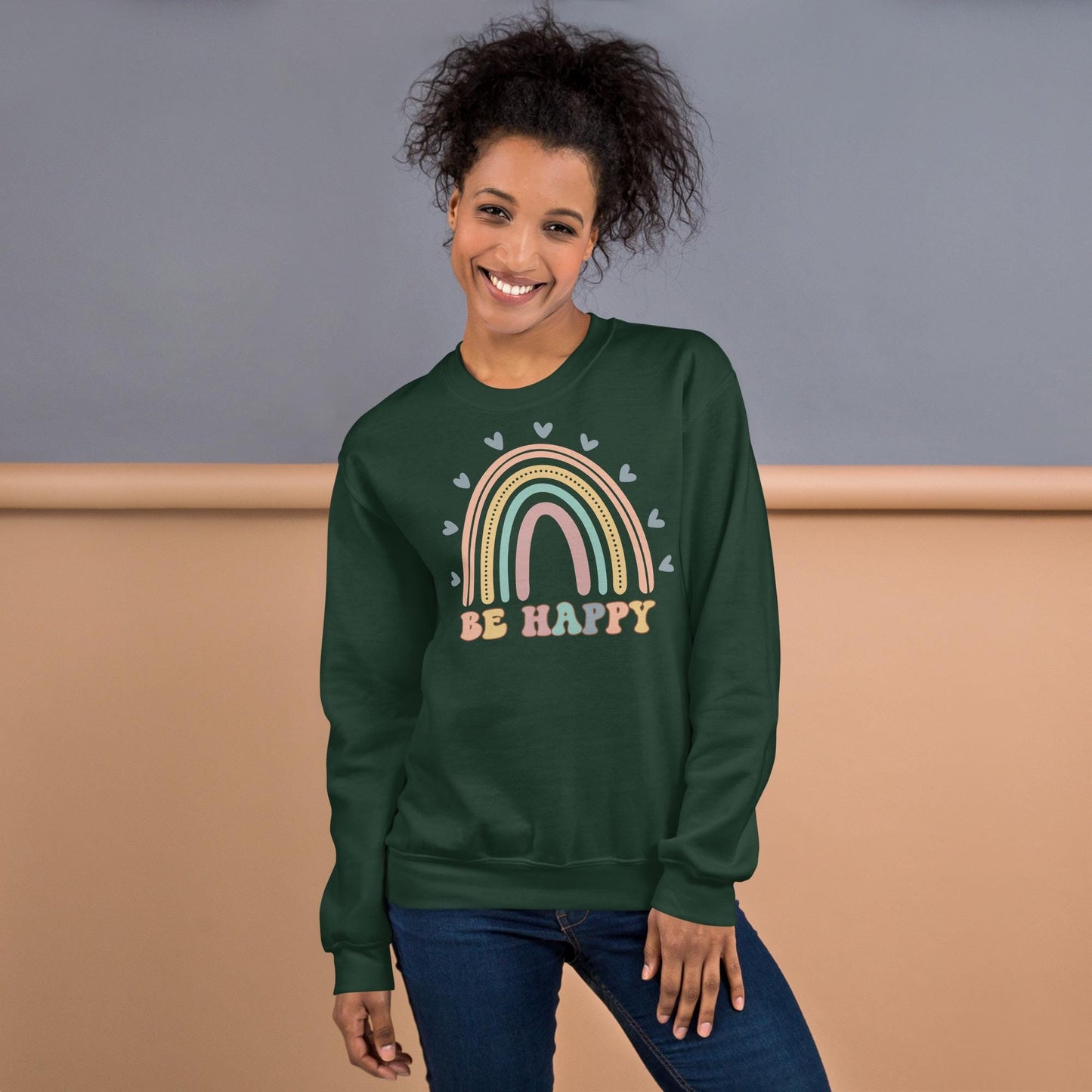 Be Happy Rainbow Sweatshirt, Retro Be Happy Sweatshirt, Be Happy Sweatshirt, Rainbow Sweatshirt, Retro shirt, Kindness Rainbow Sweatshirt