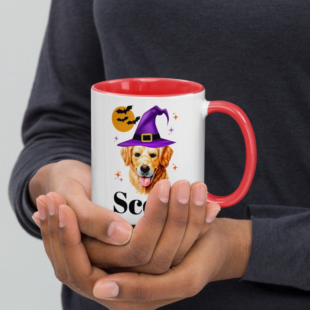 Golden Retriever Halloween Mug, Personalized Coffee Mug, Cute Dog Mug, Cute Golden Retriever Mug, Golden Retriever Gift, Golden Mom, Golden