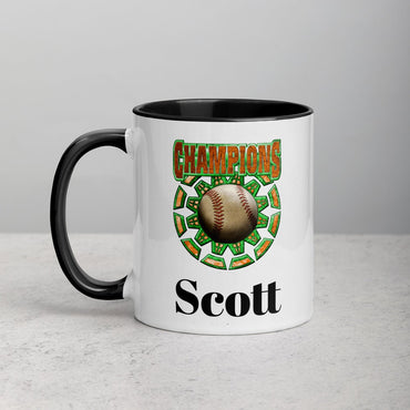 Custom Baseball Champions Coffee Mug, Custom Ceramic Cup, 11 Ounce Mug, Sports Team Gift, Coach Dad Gift
