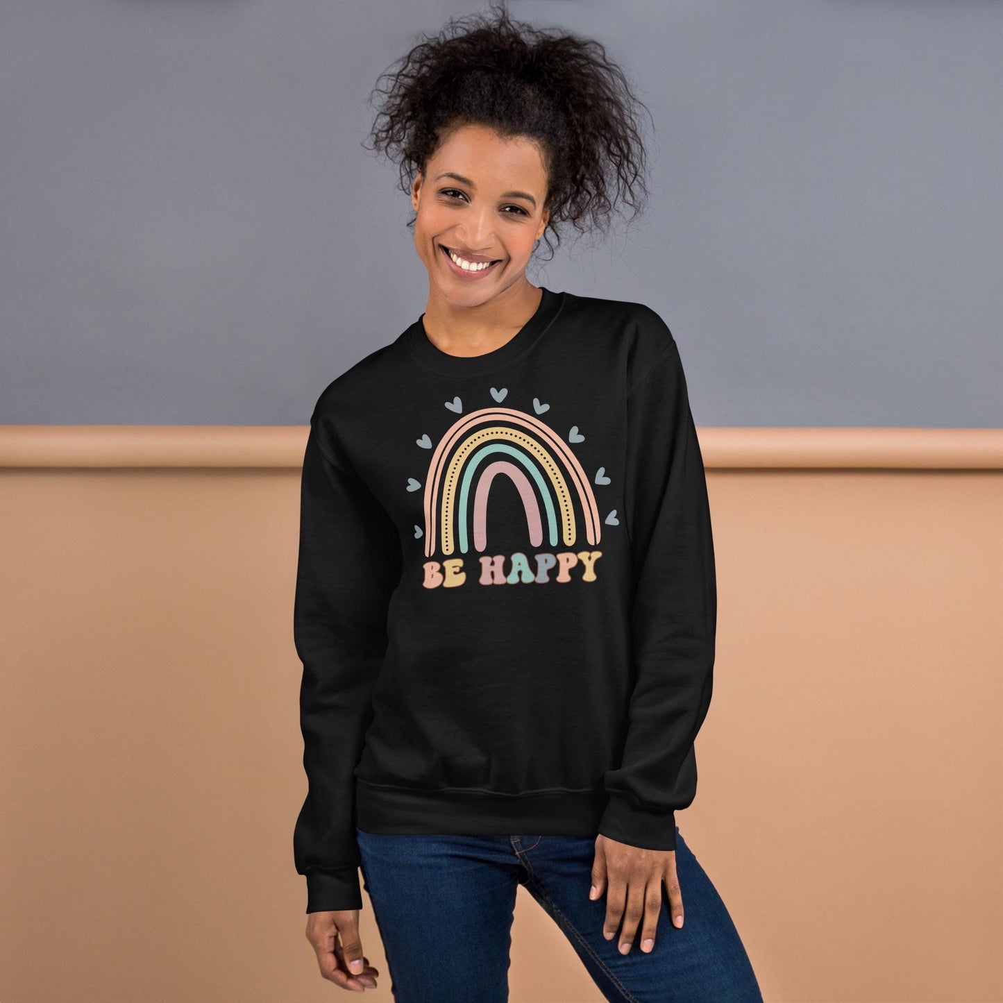 Be Happy Rainbow Sweatshirt, Retro Be Happy Sweatshirt, Be Happy Sweatshirt, Rainbow Sweatshirt, Retro shirt, Kindness Rainbow Sweatshirt