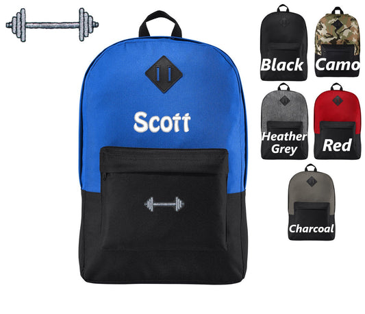 Personalized Kids Weightlifting Backpack, Embroidered Monogrammed Custom Name, Kids School Gift, Kids Gift, Custom Backpack, Retro Backpack