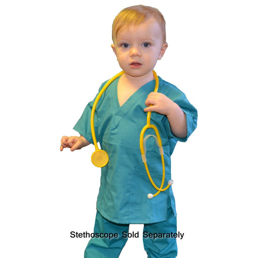 Teal Green Toddler Kids Scrubs for little Doctors and Nurses, Childrens Doctor Nurse Costume, Veterinarian Costume