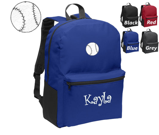 Personalized Kids Backpack Embroidered Baseball Monogrammed with Name of Your Choice Perfect Kids School Gift