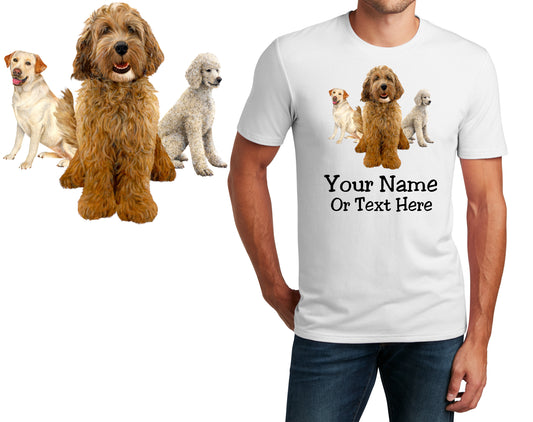 Personalized T-Shirt Labradoodle Dog Design, Sports Shirt, Custom Printed Shirt, Custom Name, Dad Gift, Mom Gift, Unisex, Womens Tee