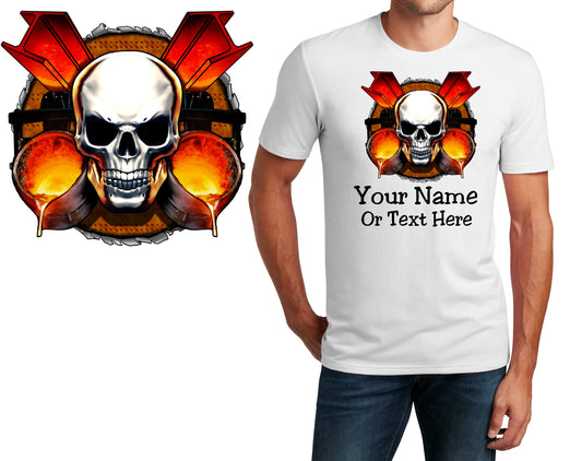 Personalized T-Shirt Iron Worker Steel Skull Design, Sports Shirt, Custom Printed Shirt, Custom Name, Dad Gift, Unisex, Womens Tee