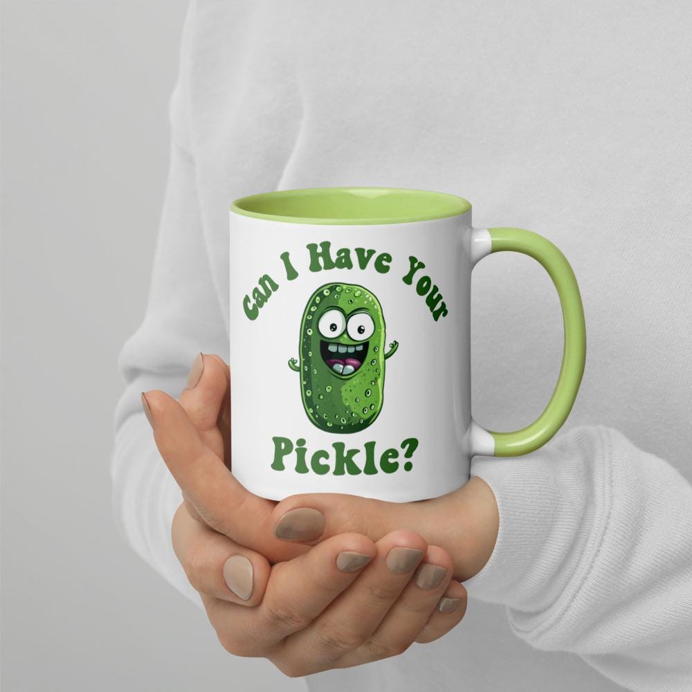 Funny Pickle Mug, Can I Have Your Pickle, Pickle Lover Gift, Green Pickle Cup, Crazy Pickle, Funny Gift