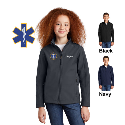 Personalized Kids Paramedic Jacket, Star Design, Embroidered Name, Child Coat, Medical Apparel for Children, Pretend Doctor, Warm Soft Shell