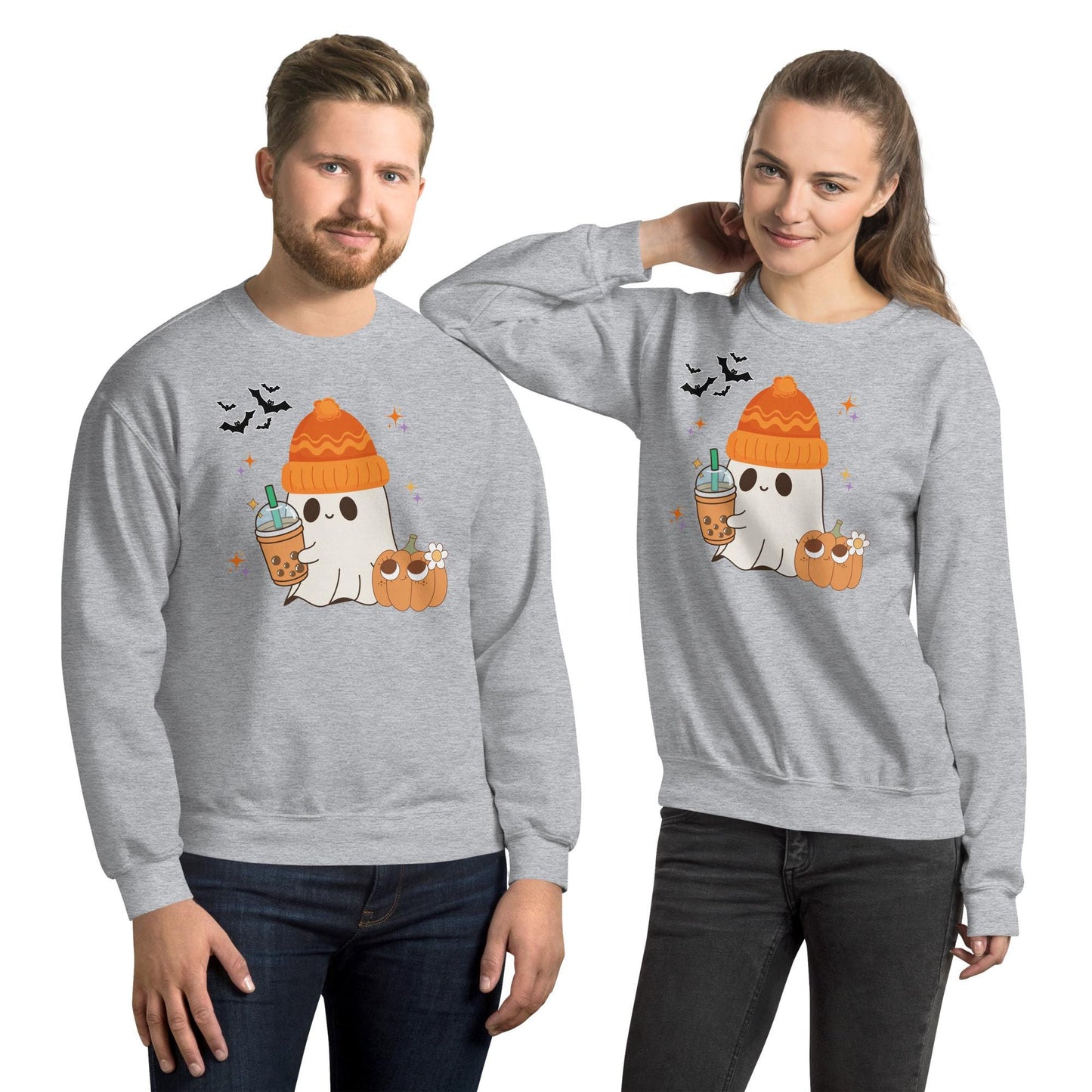 Halloween Ghost Sweatshirt, Cute Ghost Coffee Pumpkin Sweats, Womens Halloween Sweatshirt, Cute Retro Fall Sweats, Spooky Season, Fall Gift
