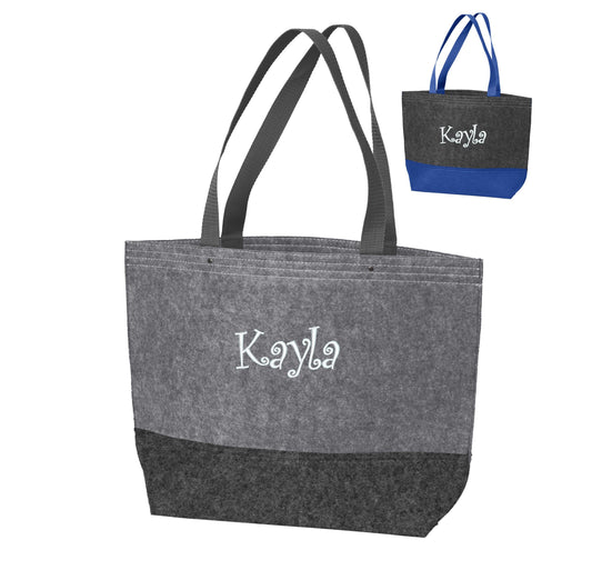 Personalized Felt Tote Bag, Embroidered Name, Mom Teacher Gift, Bridesmaid Gift, Cheap Tote Bag, Low Price Tote Bag