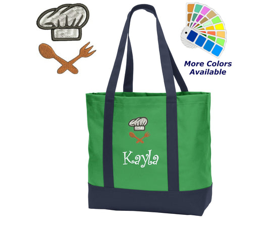 Personalized Chef Tote Bag Chef Embroidered with Name of Your Choice Perfect Chef Gift