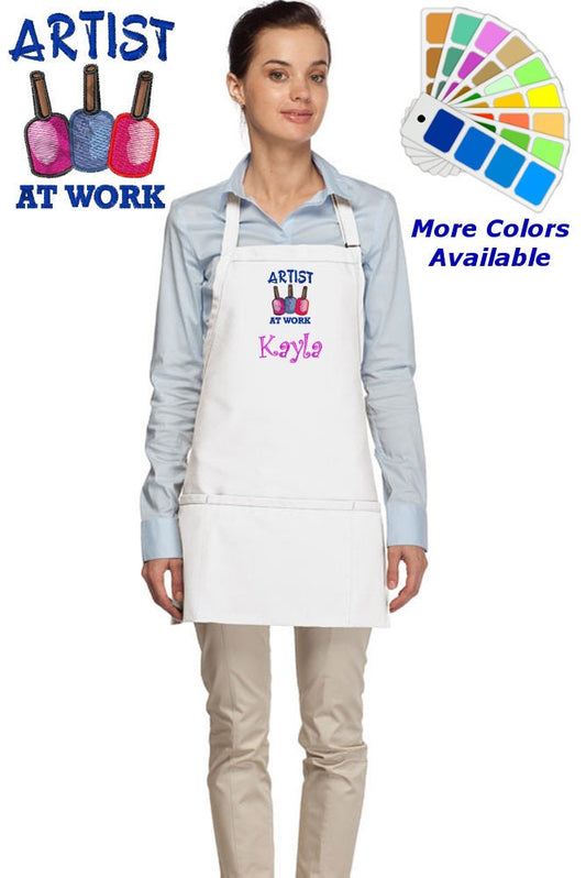 Personalized Nail Artist Apron Embroidered Salon Design Mom Nail Tech Manicure Gift