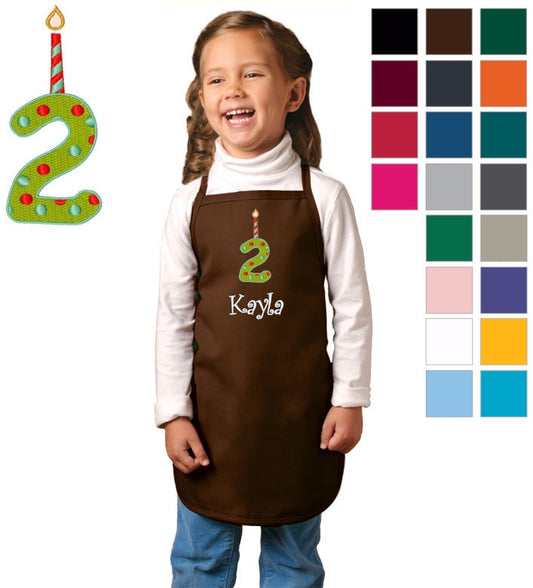 Personalized Kids Second Birthday Apron, Cooking Kitchen Gift, School Student Gift, Cooking Party, Art Party, Low Price Apron