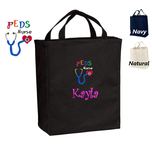 Personalized Kids Doctor Bag, Peds Nurse Design, Embroidered Name, Child Dr. Bag Medical Toy for Children, Pretend Doctor Gift, Tote
