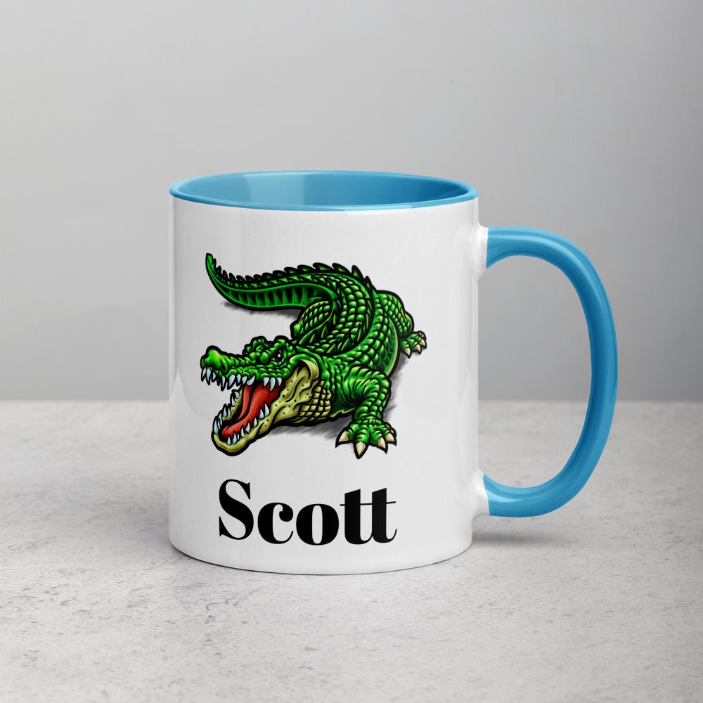 Custom Alligator Coffee Mug, Ceramic Cup, 11 Ounce Mug, Reptile Gift, Dad Gift