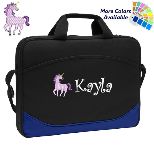 Personalized Computer Laptop Case Unicorn Embroidery Design with Your Name Perfect Mom Dad Gift