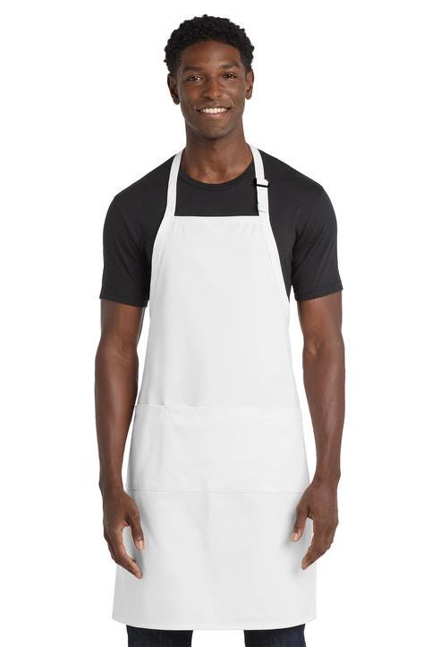 Personalized Extra Long Apron Bib, 3 Large Pockets, Stain Release, Custom Womens Apron, Kitchen Baking, Crafts