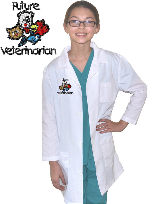 Kids Veterinarian Lab Coat with Animals for little Doctors and Nurses