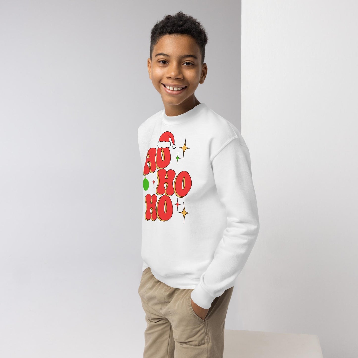 Kids Retro Christmas Sweatshirt, Ho Ho Ho Santa Sweater, Christmas Season Gifts, Christmas Gift Kids, Xmas Sweatshirt, Christmas Kids Gift