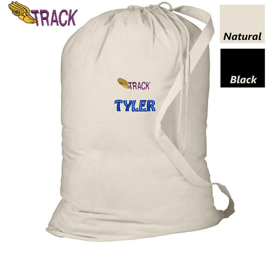 Personalized Track Laundry Bag, Summer Camp Bag, College Dorm Laundry Bag, School Laundry Bag, Embroidered Monogrammed with Name