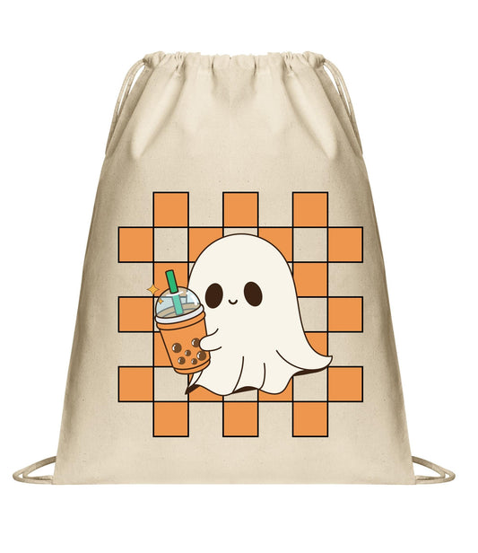 Halloween Cinch Pack, Drawstring Ghost Backpack, Retro Candy Bag, Printed Ghost Coffee Checkers, Perfect Fall Gift, Mom Gift