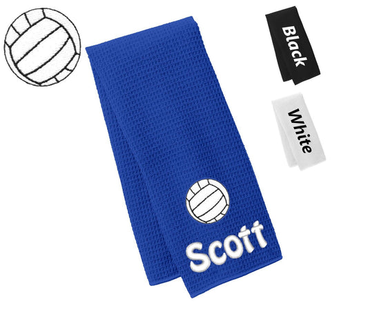 Personalized Volleyball Towel, Gym Towel, Workout Towel, Fitness Towel, Microfiber, Embroidered Name, Monogrammed Sports Gift