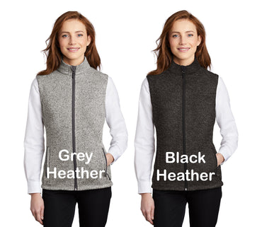 Personalized Womens Sweater Vest, Fleece Ski Vest, Vest with Name, Daisy Design, Warm Custom Vest, Mom Gift, Womens Jacket