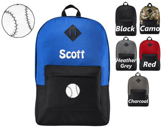 Personalized Kids Baseball Backpack, Embroidered Monogrammed Custom Name, Kids School Gift, Kids Gift, Custom Backpack, Retro Backpack