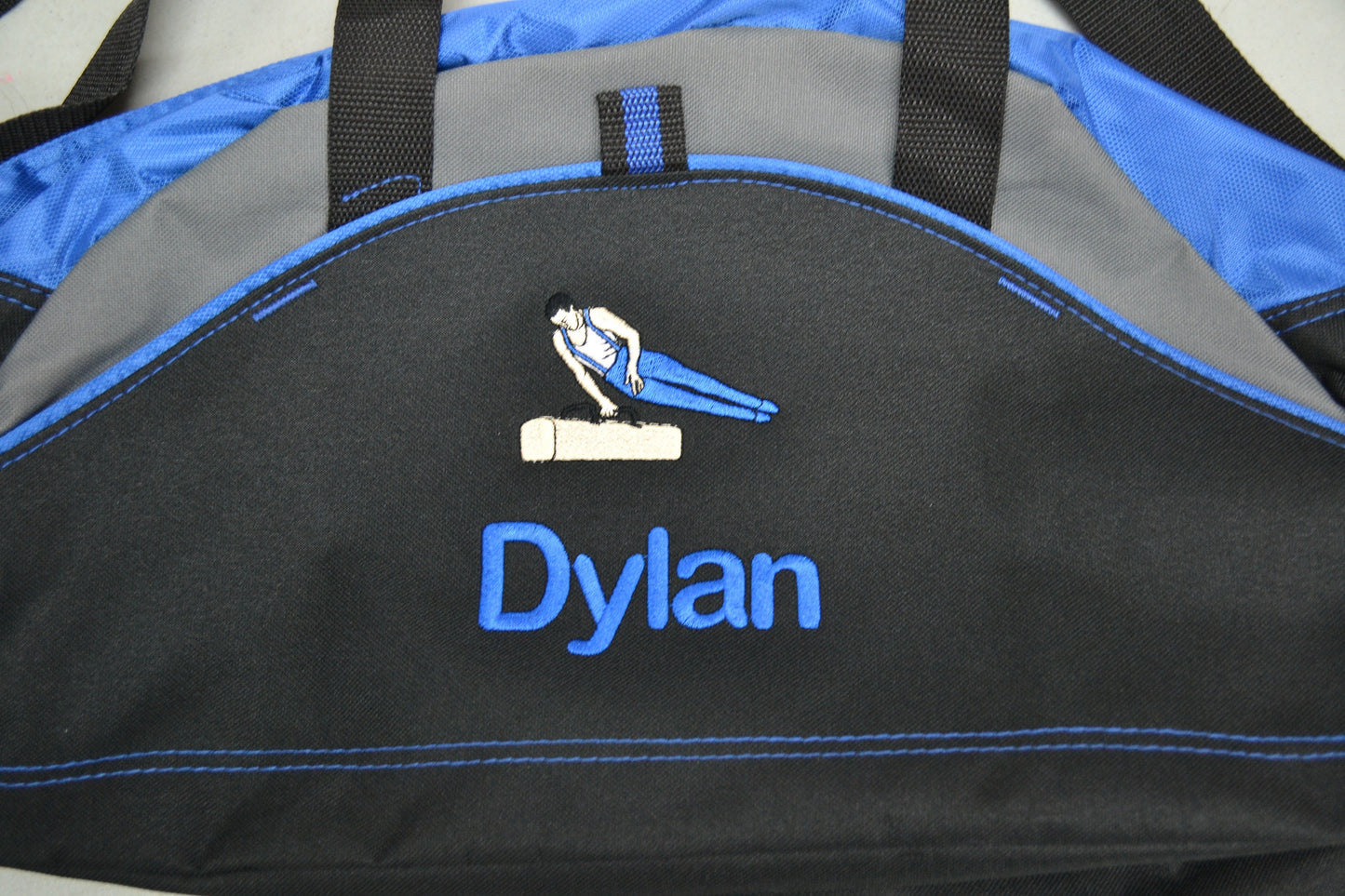 Personalized Kids Gymnastics Duffel Bag Gym Bag School PE Contrast Piping and Stitching Embroidered with Name or Text of Your Choice