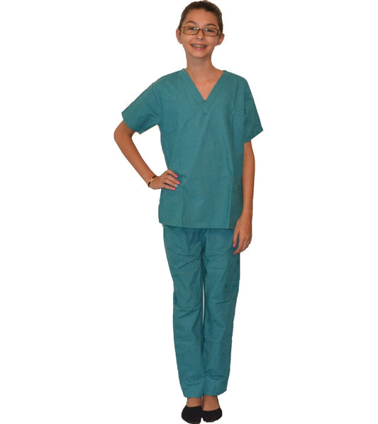Teal Green Kids Scrubs for little Doctors and Nurses, Halloween Doctor Costume, Veterinarian, Scientist, Dentist, Personalized Monogram