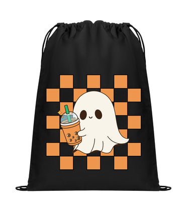 Halloween Cinch Pack, Drawstring Ghost Backpack, Retro Candy Bag, Printed Ghost Coffee Checkers, Perfect Fall Gift, Mom Gift