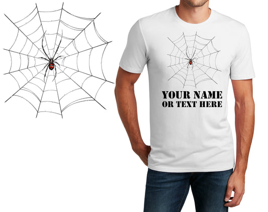 Personalized T-Shirt Spider Web Design, Sports Shirt, Custom Shirt, Custom Name, Dad Gift, Insect Lover Gift, Unisex, Womens Tee
