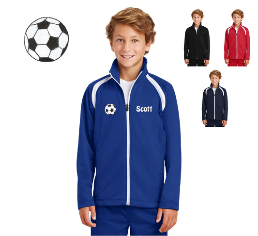 Personalized Kids Soccer Jacket, Kids Sports Jacket, Kids Team Jacket, Polyester Zipper Jacket, Embroidered Name, Kids Gift, Monogrammed
