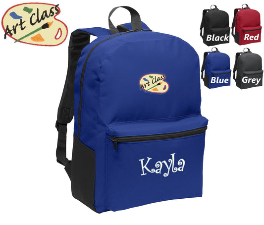 Personalized Kids Backpack Embroidered Art Class Monogrammed with Name of Your Choice Perfect Kids School Gift