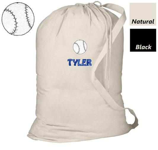 Personalized Baseball Laundry Bag, Summer Camp Bag, College Dorm Laundry Bag, School Laundry Bag, Embroidered Monogrammed with Name