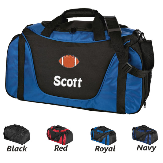 Personalized Football Duffel Bag, Athletic Bag, Embroidered Football, PE Gym Bag, School Bag, Monogrammed, Sports Student Gift
